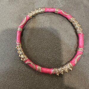 Elegant Pink and Gold Women's Bangle